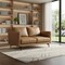 Homeroots 60" Brown Leather Sofa With Black Legs 640971 - alternate 4