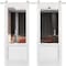 Sartodoors Sturdy Double Barn Door with, Lucia 1533 White Silk with Clear Glass, 13FT Rail Hangers Heavy Set LUCIA1533DB-S-WS-4896 - alternate 1