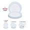 Smarty Had A Party 7.5" White with Turquoise Blue and Silver Mosaic Rim Round Plastic Salad Plates (120 Plates), 120PK 897TBS-CASE - alternate 5