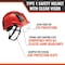 Malta Dynamics SafetyHelmet w/Clear Visor, Polyethylene, Ratchet, Red, Fits Hat Size One Size Fits Most HTR1101 - alternate 4