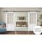 Sartodoors Sturdy Double Barn Door with, Felicia 3599 White Silk with Clear Glass, 13FT Rail Hangers Heavy Se FELICIA3599DB-WS-4884 - alternate 4