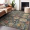 Homeroots 3' X 5' Navy Blue Terra Cotta And Beige Damask Washable Indoor Outdoor Area Rug 603743 - alternate 5