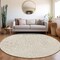 Homeroots 8' Beige And Ivory Round Geometric Washable Indoor Outdoor Area Rug 595051 - alternate 5