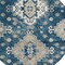 Homeroots 8' Navy Blue Beige And Ivory Round Medallion Washable Indoor Outdoor Area Rug 589010 - alternate 4