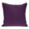 Homeroots 24" Purple and White Cotton Throw Pillow with Fringe 529247 - alternate 3
