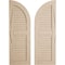 Ekena Millwork Hand Hewn 2 Equal Louver w/Quarter Round Arch Top Faux Wood Shutters, 18W x 76H 58 Low Side, PR SHULVQ18X76HHPR - alternate 1