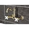Kingston Brass Two-Handle Wall Mount Bridge Kitchen Faucet, Polished Brass KS1262PX - alternate 3