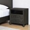 Homeroots 30" Black Solid Wood Distressed Carved Floral Two Drawer Nightstand 569585 - alternate 4