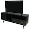 Leisuremod Rochester Rectangular TV Stand with Enclosed Storage and Powder Coated Iron Legs, Ebony RTS60BL - alternate 5