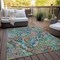 Homeroots 8' X 10' Orange And Teal Blue Abstract Washable Indoor Outdoor Area Rug 588459 - alternate 6