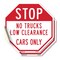 Signmission Stop No Trucks Low Clearance Cars O, 4 inch X 4 inch, Vinyl Decal, 2PK OC-D-2PACK-4-225 - alternate 1