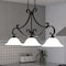 Vaxcel Monrovia 43.75-in Oil Rubbed Bronze 3-Light Linear Chandelier, Hanging Ceiling Island Pendant with White Glass H0259 - alternate 3