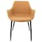 Leisuremod Markley Modern Leather Dining Arm Chair with Metal Legs, Light Brown EC26BR - alternate 4