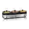 Megachef Triple 2.5 Qt Slow Cooker and Buffet Server in Silver and Black with 3 Ceramic Cooking Pots MC-1203 - alternate 5