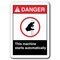Signmission Danger -This Machine Starts Automatically 7x10 ansi osha, 10" H, ANSI-710DS This Machine Starts ANSI-710DS This Machine Starts - alternate 1