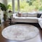 Homeroots 8' Ivory Light Purple And Gray Round Damask Washable Indoor Outdoor Area Rug 596389 - alternate 3