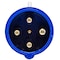 Walther-Werke Pin and Sleeve Plug, 60A, 3Ã¸ 250 or 230, 3 Phase, 3 Pole, Blue, Screw Terminals Wire Connection Type 260409 - alternate 3