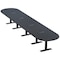Skutchi Designs 18 Person Conference Table With Power Unit | 18' Racetrack Table | Harmony Series HAR-RAC-48X216-T.BK-U999ST19-EBLK - alternate 1
