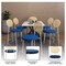 Leisuremod Euston Dining Chair with Velvet Seat and White Steel Frame in Navy Blue ECW17NBU - alternate 6