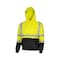 Oberon Hi-Vis 100% FR/Arc-Rated Heavyweight 12 oz Hoodie, Pullover, Black Bottom, Hi-Vis Yellow, 3XL ZFC106-3XL - alternate 1