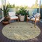 Homeroots 8' Sage Ivory And Beige Round Geometric Washable Indoor Outdoor Area Rug 612216 - alternate 3