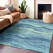Homeroots 5' X 8' Turquoise Striped Washable Indoor Outdoor Area Rug 608131 - alternate 3