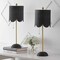 Jonathan Y Celerie 27.5" Coastal Bohemian Rattan/Iron Scalloped Buffet LED Table Lamp w/Pull Chain, Black/B, 2PK JYL1138C-SET2 - alternate 5