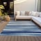 Homeroots 3' X 5' Navy Blue Ivory And Gray Striped Washable Indoor Outdoor Area Rug 597343 - alternate 3