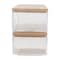 Martha Stewart Brody Clear Plastic Storage Organizer Bins W/ Light Natural Paulownia Wood Lids, SM-x2/MED-x1 BE-PB3316-WD-3-CL-NT-MS - alternate 5
