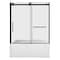 Kingston Brass 60" Acrylic Anti-Skid Alcove Right-Hand Drain Tub with Left Sliding Tub Door, White/Matte Black KVTAM6032R22D0 - alternate 1