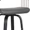 Homeroots 26" Gray And Black Faux Leather Swivel Counter Height Bar Chair 534467 - alternate 5