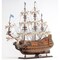 Homeroots 33" Brown Solid Wood Hand Painted Solei Royal Model Boat 401853 - alternate 5