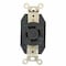 Leviton Flanged Locking Receptacle, L20-20R, 20 A, 347/600V AC, Three Phase, 4 Pole, Flush Mount, Black 2460 - alternate 1