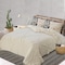 Homeroots Ivory Geometric King Cotton Coverlet With Fringe 548246 - alternate 3