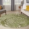 Homeroots 8' Ivory And Green Round Palm Leaf Indoor Outdoor Area Rug 548067 - alternate 4