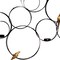 Homeroots 32" Black And Gold Metal Circles And Birds Hanging Sculpture With Votive Holders 401283 - alternate 2