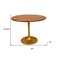 Homeroots 40" Brown And Gold Rounded Solid Wood And Iron Pedestal Base Dining Table 517769 - alternate 4