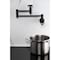 Kingston Brass Wall Mount Pot Filler Faucet with Knurled Handle, Matte Black KS8100RKZ - alternate 2