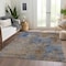 Homeroots 9' X 12' Navy Blue And Brown Abstract Washable Indoor Outdoor Area Rug 603597 - alternate 2