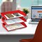 Acrimet Facility 3 Tier Letter Tray Side Load Letter Size Desktop File Organizer Plastic Solid Red 255.VM - alternate 3