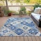 Homeroots 8' X 10' Blue Beige And Sky Blue Southwestern Washable Indoor Outdoor Area Rug 632260 - alternate 4