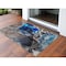 Homeroots 3' X 5' Blue Abstract Washable Non Skid Indoor Outdoor Area Rug 559652 - alternate 1