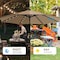 Simple Deluxe 9' Solar Umbrella 32 LED Lighted Patio Umbrella Table Market Umbrella with Push Button Tilt/Crank O LGBRLA9LEDTAN - alternate 3