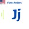Aacc Self-Adhesive Vinyl Letter: j, Scale: 22 cm. Color: Blue Font: Anders by, 8PK AACC-Anders-lj-Blue-M22x8 - alternate 1