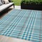 Homeroots 5' X 8' Teal Blue Ivory And Brown Plaid Washable Indoor Outdoor Area Rug 601519 - alternate 1