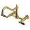 Kingston Brass Two-Handle Wall Mount Bridge Kitchen Faucet, Brushed Brass KS1247PKL - alternate 1