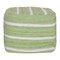 Homeroots 18" Green And White Cotton Cube Striped Pouf Ottoman 534110 - alternate 4