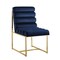 Homeroots Set of Two Tufted Navy Blue And Gold Upholstered Velvet Dining Side Chairs 545050 - alternate 3