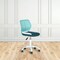 Homeroots Aqua Teal Blue and White Adjustable Height Swivel Rolling Office Chair 568070 - alternate 4