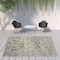 Homeroots 9' X 12' Blue and Orange Floral Medallion Stain Resistant Indoor Outdoor Area Rug 531515 - alternate 3